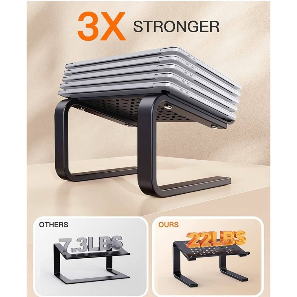 Ergonomic Laptop Stand Riser Compatible with 10-15.6” Laptop Black - Picture 4 of 6